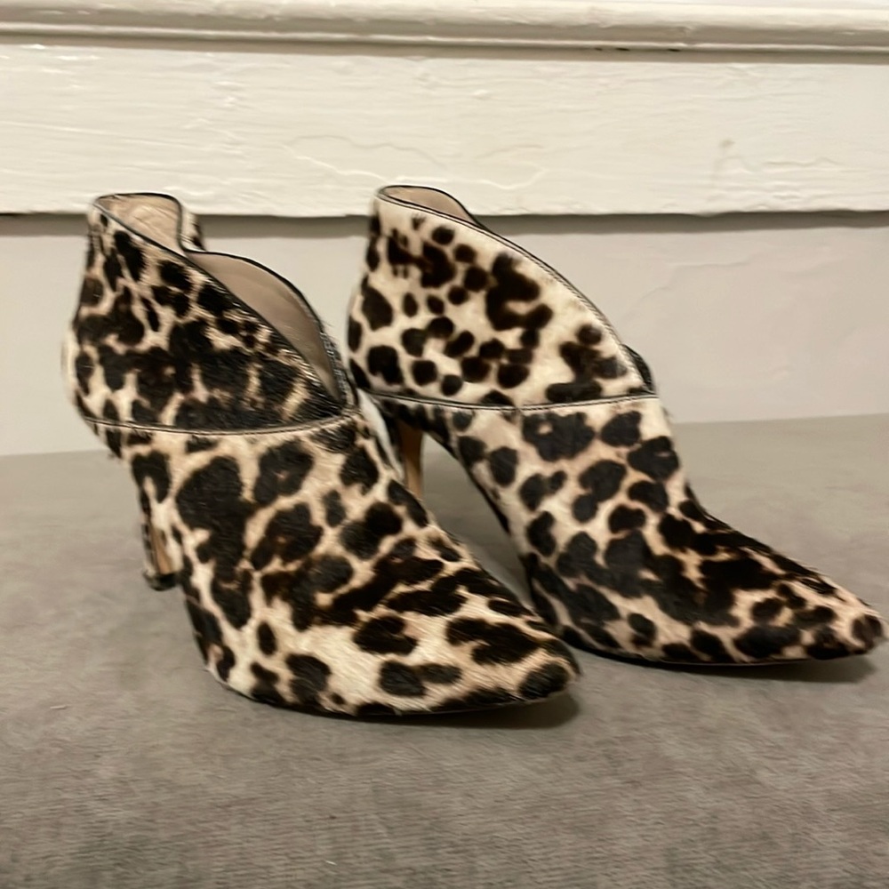 Boden animal print calf hair booties